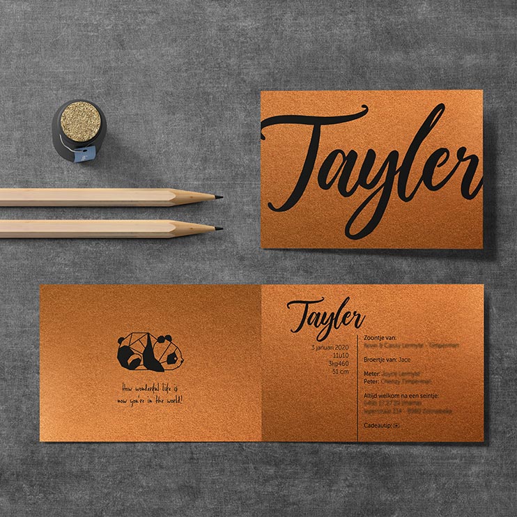 Lina Design Geboortekaartje Tayler